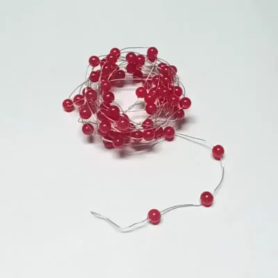 Perla mm.06 in filo m.2,3 rosso
