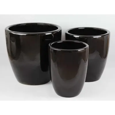 Sa-vaso bombato h.44 nero (set 3)