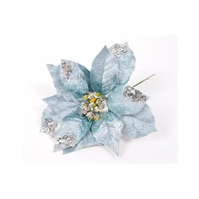 Poinsettia pick cm.20 blu