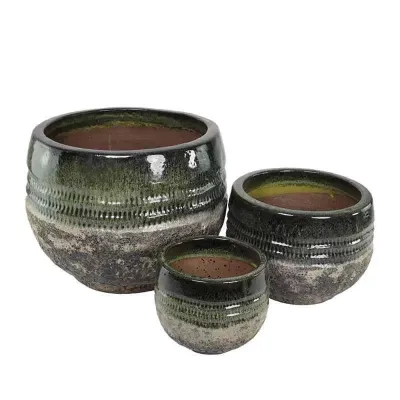 Vaso ceramica d.56 verde (set 3)