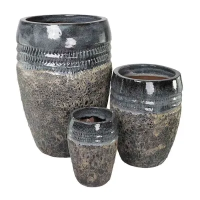 Vaso ceramica d.50 blu (set 3)