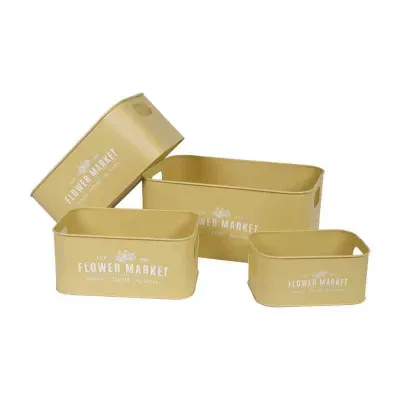 Fm-contenitore rettangolare latta 35x23 giallo (set 4)