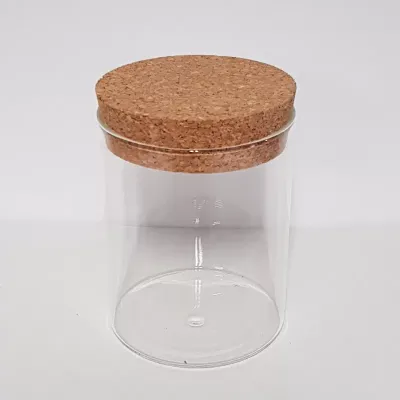 Vaso vetro tappo sughero  d. 8-h. 10