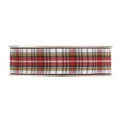Nastro tartan mm.25 m.20 bianco-rosso