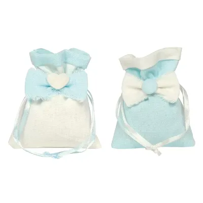 Sacchettino tela 08x10 azzurro (pz.10)