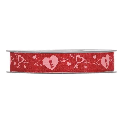 Nastro mm.15 mt.20 heart key bianco