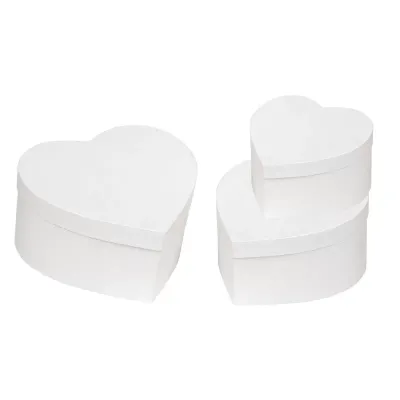 Scatola cuore cm.25 bianco (set 3)