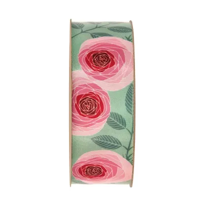 Nastro rom.roses mm.40 m.15 salvia