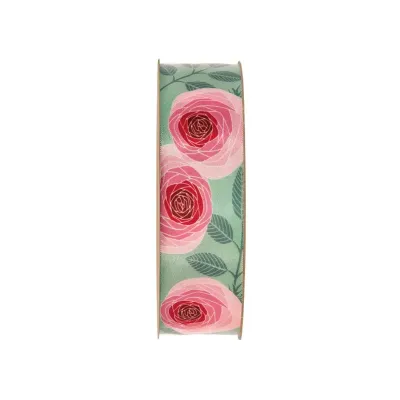Nastro mm.25 m.15 rom.roses salvia