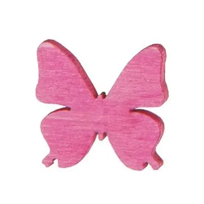 Farfallina cm. 2,5 legno fucsia (16 pz.)