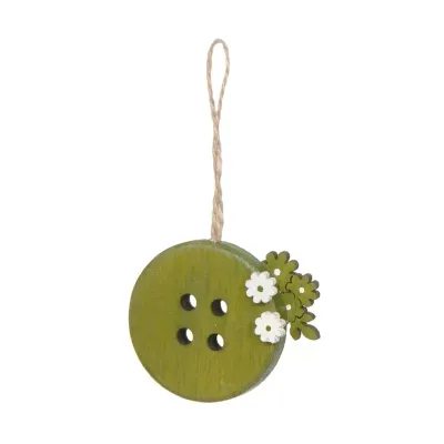 Bottone con fiori diam.05 verde (pz.6)