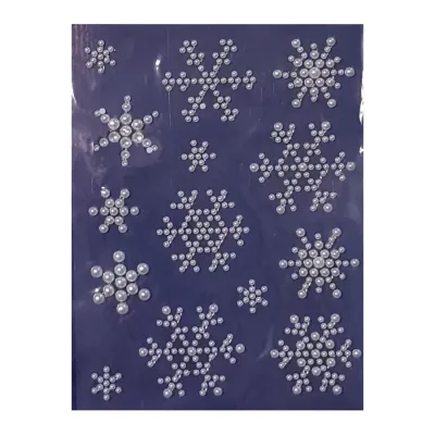 Fiocchi di neve adesivi perlati  (14 pz)