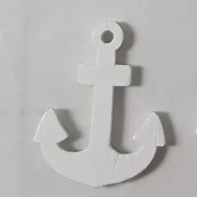 Ancora legno cm. 3 stickers bianco (12 pz.)