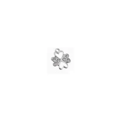 Decoro quadrifoglio argento (pz.24)