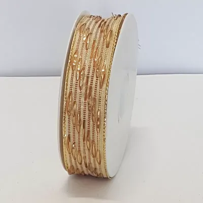 Nastro mm.25 m.20 flots oro/bronzo