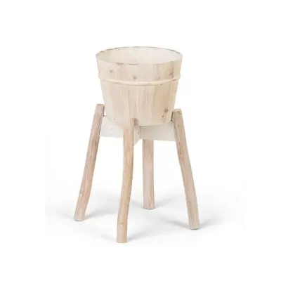 Cachepot legno d.25 h.50