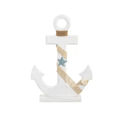 Ancora legno h.33 bianco