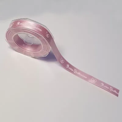 Nastro battesimo mm.16 m.10 rosa
