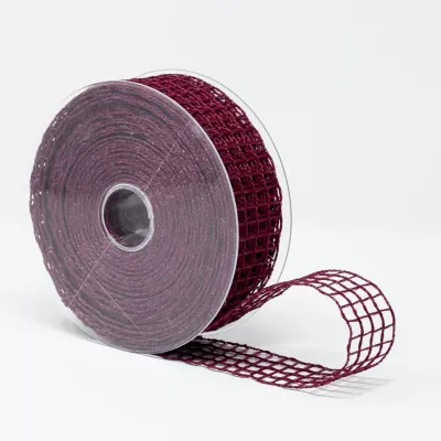 Nastro rete luce mm.40 m.20 bordeaux