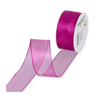 Nastro organza anim. mm.40 m.25 fucsia
