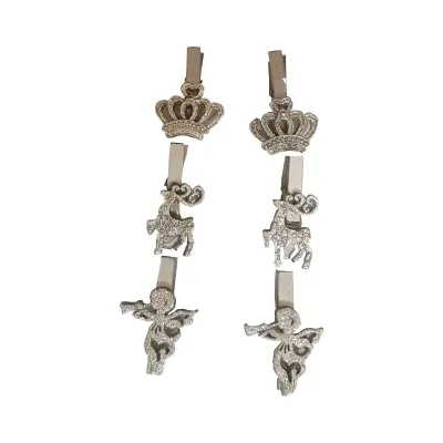 Molletta argentata soggetti assortiti (6 pz)