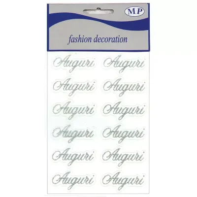Auguri adesivi argento (pz.10)