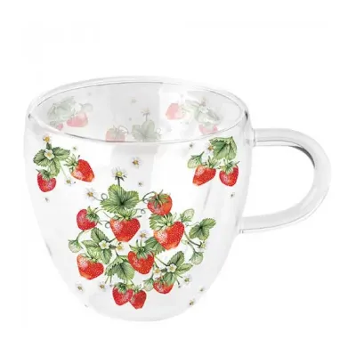 Tazza vetro d.10 fragole