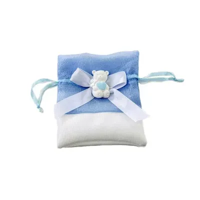 Sacchettino tessuto 10x11 azzurro (pz.12)