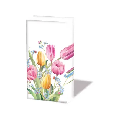 Fazzolettino 4 veli tulipani (pz.10)