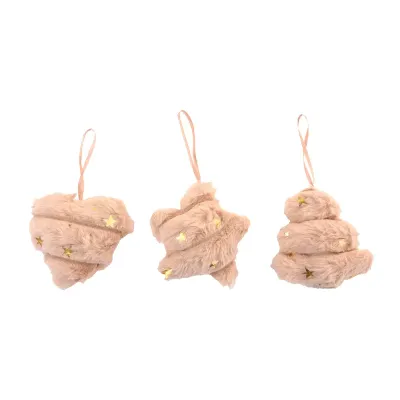 Decoro natalizio cm.10 ass. rosa