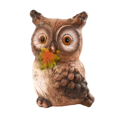 Gufo ceramica h.13 marrone