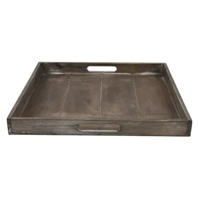 Vassoio legno 39x39 marrone