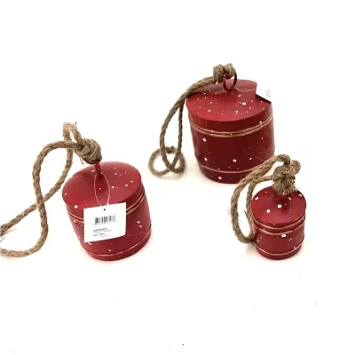 Campanella metallo h.19 rosso (set 3)