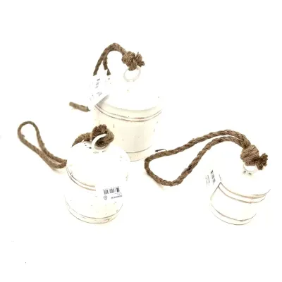 Campanella metallo h.19 bianco (set 3)