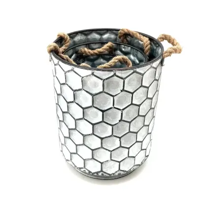 Cr-cachepot metallo h.42 (set 3)