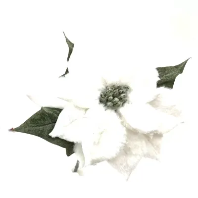 Stella natale pelosa cm.38 bianca 