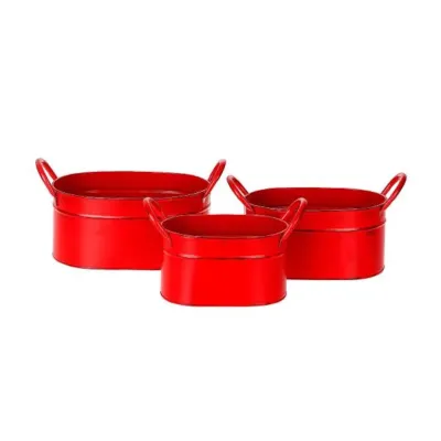 Vaschetta ovale 24x17 rosso (set 3)