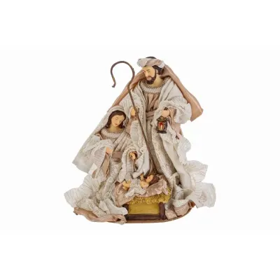 Sacra famiglia resina h.25 panna