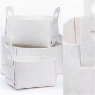 Felt-cesto 42x27 bianco (set 3)