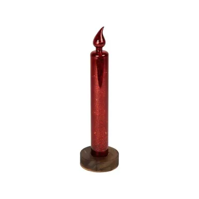 Candela led vetro h.30 rosso