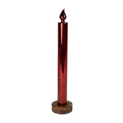 Candela led vetro h.40 rosso