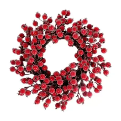 Corona bacche d.40 pvc rosso