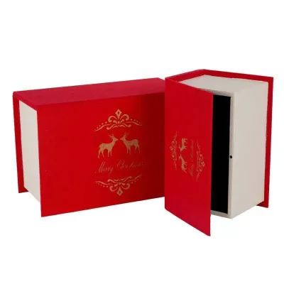 Scatola libro legno 30x20 rosso (set 2)