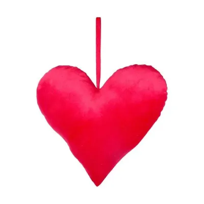 Cuore velluto cm.16 rosso