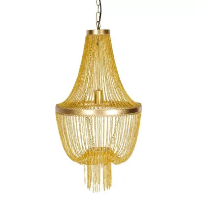 Lampadario metallo h.144 oro
