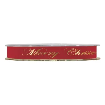 Nastro gold m.xmas mm.15 m.10 rosso