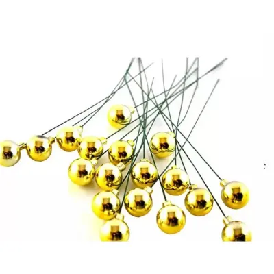 Bacche ottone x 50 per corone d'alloro d. 19