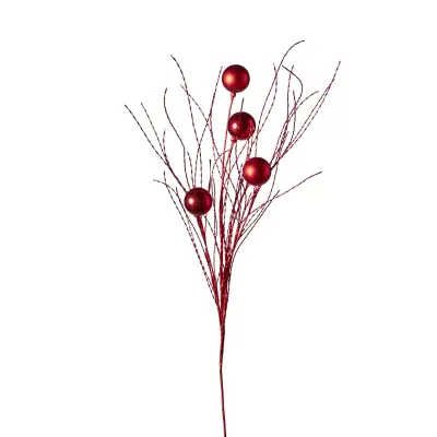 Fili con palline ramo cm.90 rosso