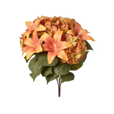Giglio-ortensia mazzo cm.53 mustard
