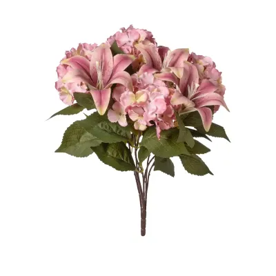 Giglio-ortensia mazzo cm.53 lilla